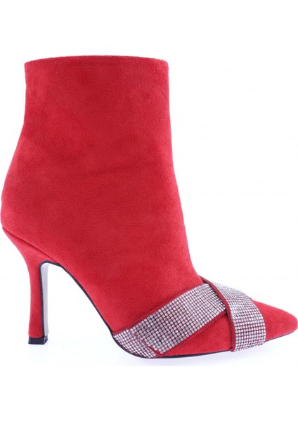 5725-424 Çarpaz Taş Detayli Kadin Topuklu Bot