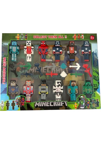 Minecraft Hulk Iron Man Örümcek Adam Vb Karakter Seti 23 Parça