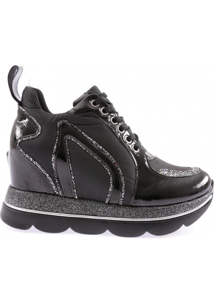1062-23Y Kadin Mega Kalin Taban Silver Taşli Sneakers Ayakkabi