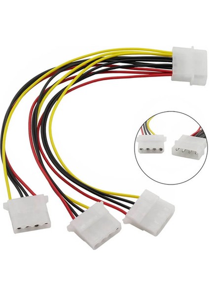 Power Çoklayıcı Kasa Içi 4 Pin Molex 1 Erkek 3 Dişi Kablo