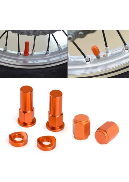 Motosiklet Cnc Kütük Lastik Valfi - Turuncu (Yurt Dışından)