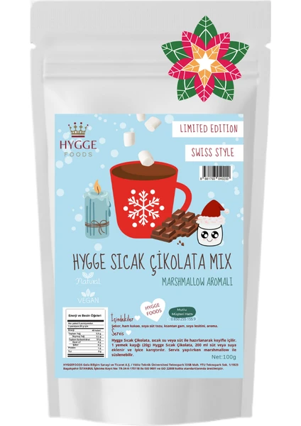 Hygge Sıcak Çikolata Mix Marshmallow Aromalı - Swiss Style Premium Yılbaşı Seti