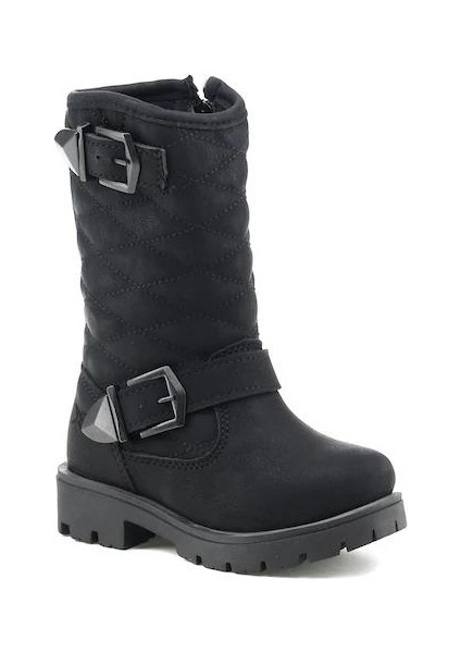 Kıç Çocuk Kaymaz Taban Siyah Çizme