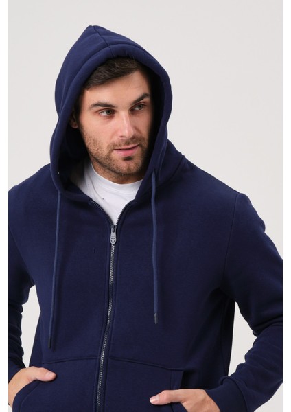 Unisex Fermuarlı Kanguru Cep 3 İplik Sweatshirt İçi Polar fırsatları