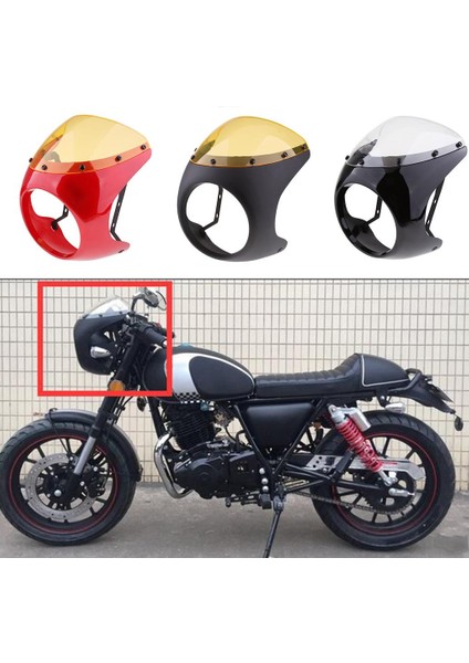 Retro Cafe Racer Red Için Motosiklet Far Kaplama Ekran Kapağı (Yurt Dışından) fiyatları