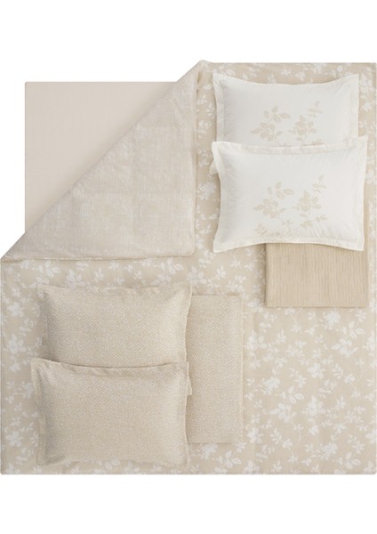 Bedding Etta Çift Kişilik Fall Winter Çeyiz Seti 8 Parça - Bej