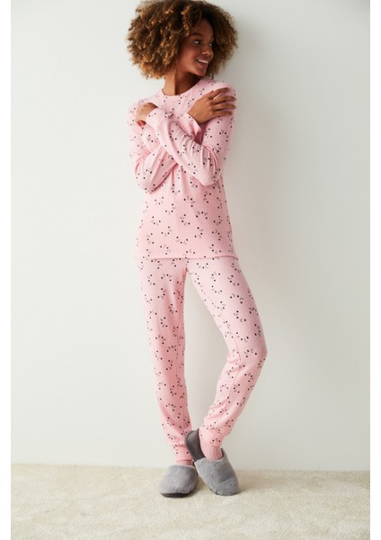 Pembe Desenli Pijama Takımı