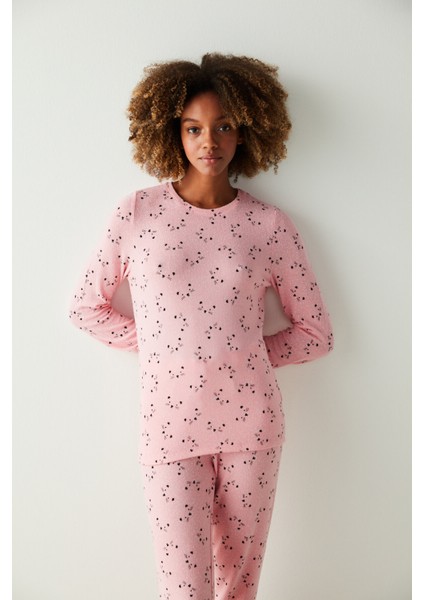 Pembe Desenli Pijama Takımı