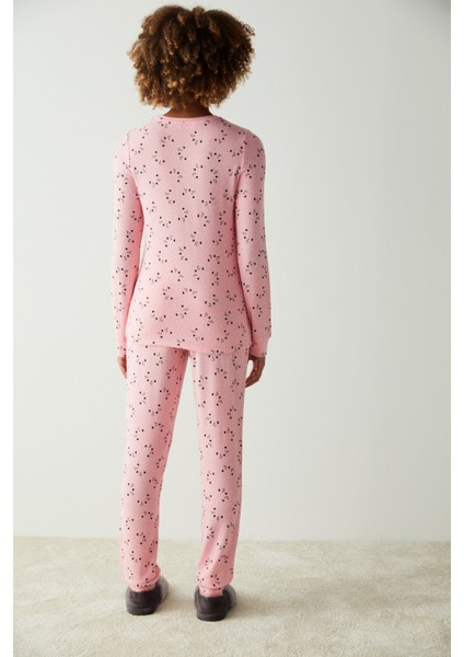 Pembe Desenli Pijama Takımı