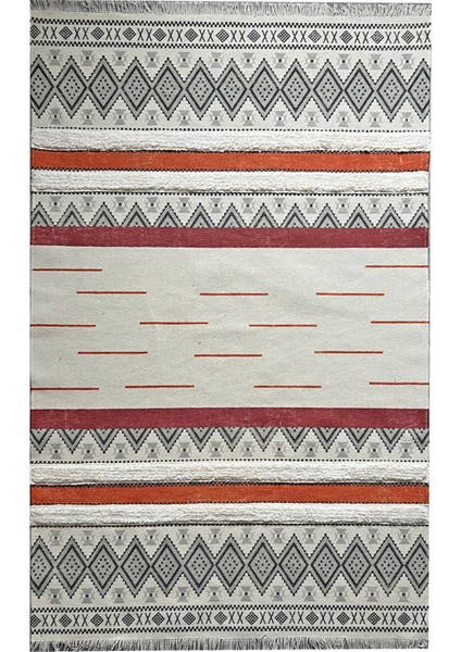 Rustik 4047 Çok Renkli Iskandinav Stil Pastel Desenli Kilim