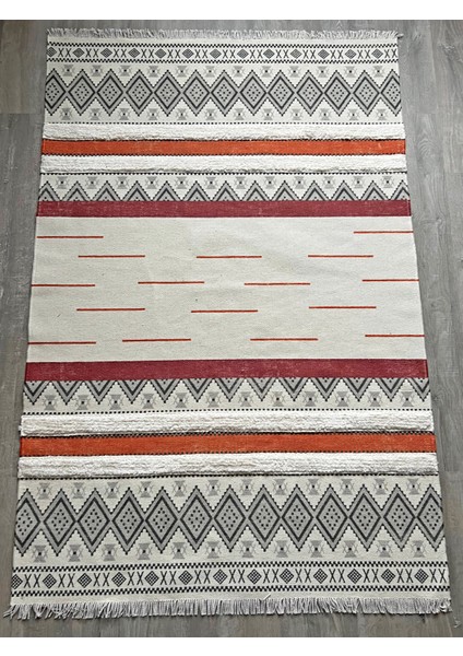 Rustik 4047 Çok Renkli Iskandinav Stil Pastel Desenli Kilim