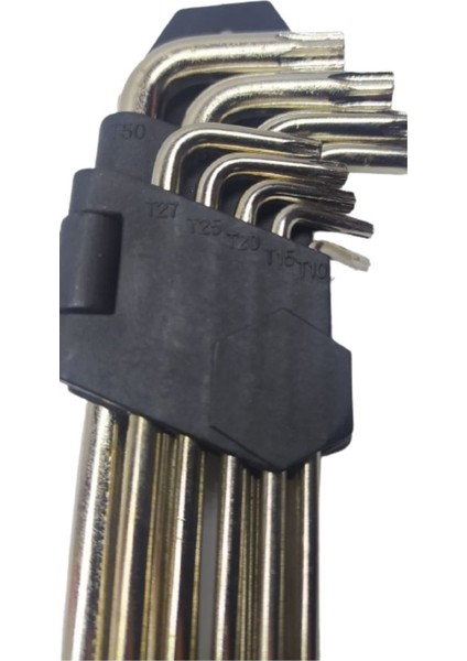 Uzun 9'lu Yıldız Torx Allen Anahtar Seti