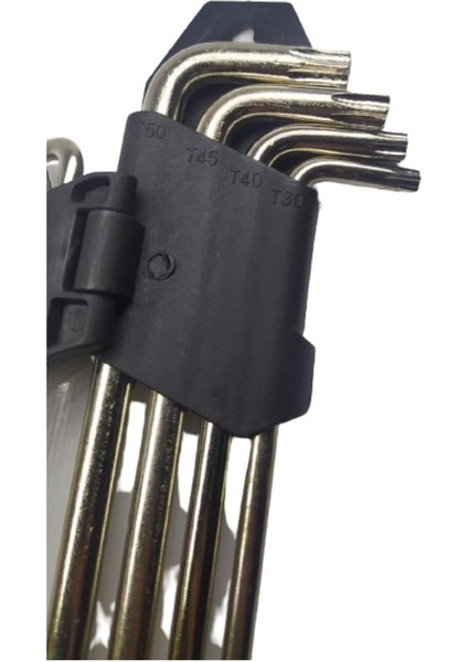 Uzun 9'lu Yıldız Torx Allen Anahtar Seti