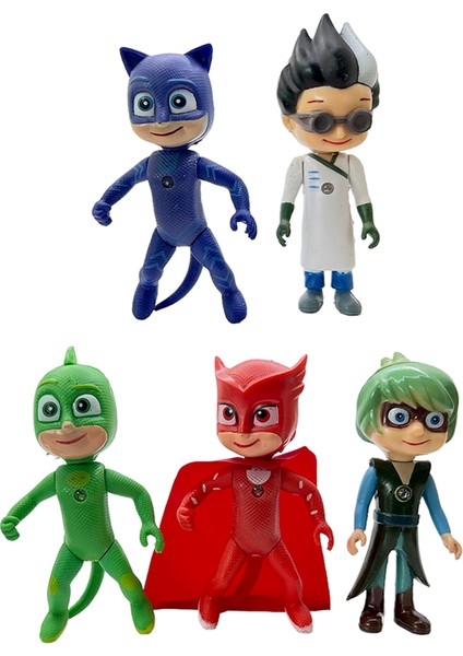 Pijamaskeliler Büyük Boy Karakterler Pjmasks Oyuncak 5li Set