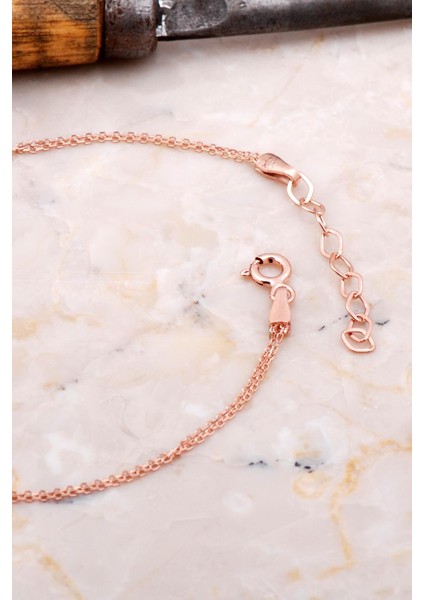 Doğal Ametist Taşlı Damla Mini Rose Gümüş Bileklik 4128 fiyatları