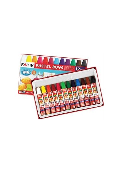 Pastel Boya Yeni Formül 12 Renk Kıng Sıze