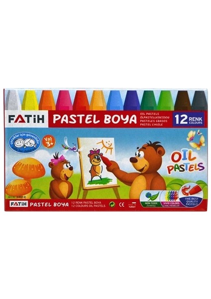 Pastel Boya Yeni Formül 12 Renk Kıng Sıze