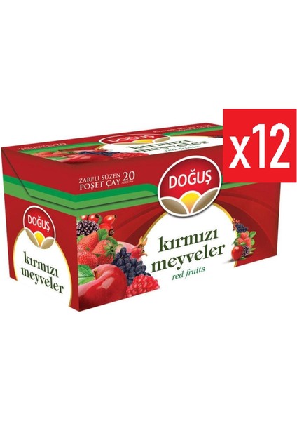 Kırmızı Meyveler Karışık Meyve Çayı 20'li Süzen Poşet 12 Adet
