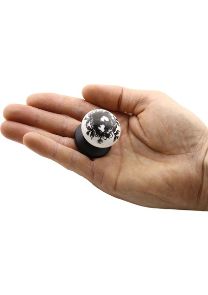 Eymen Düğme Çekmece Dolap Kapak Kulpu Kulbu Beyaz Siyah Desenli Polimer Kulp fiyatları