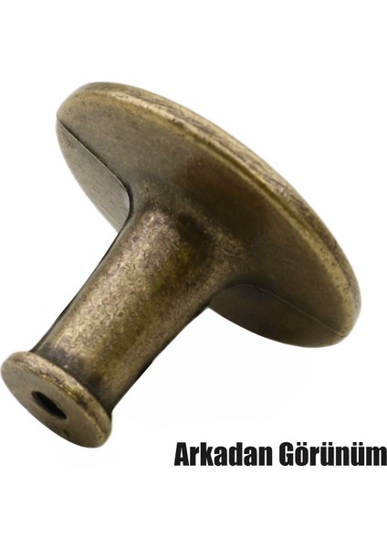 Big Düğme Çekmece Dolap Kapak Kulpu Kulbu Antik Sarı Metal Kulp