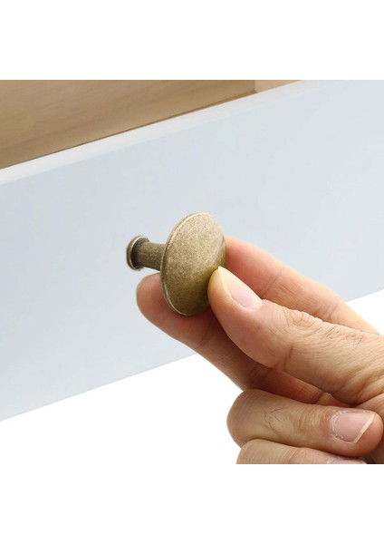 Big Düğme Çekmece Dolap Kapak Kulpu Kulbu Antik Sarı Metal Kulp