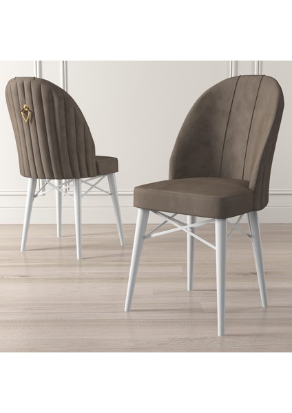 Concept Canisa Ritim Serisi, 1.sınıf Babyface Ithal Kumaş, 6 Adet Sandalye, Beyaz Gürgen Ayak, Gold Halkalı fiyatları