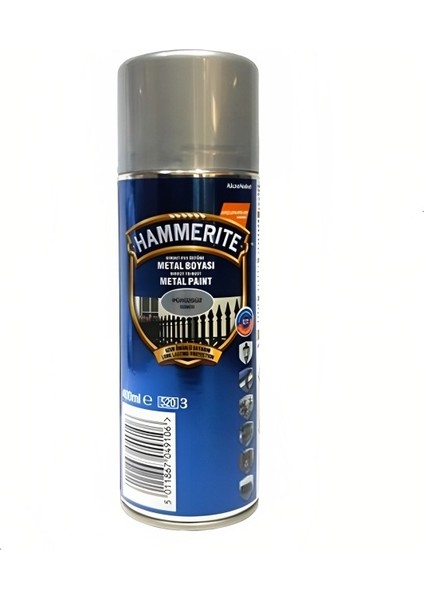 Hammerite Direkt Pas Üstü Pürüzsüz Metal Boyası Sprey Gümüş 400 Ml