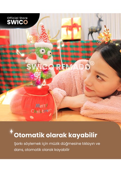 Dans Eden ve Şarkı Söyleyen Kaktüs Noel Peluş Oyuncak - (Yurt Dışından)