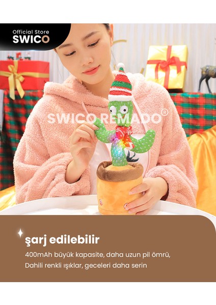 Dans Eden ve Şarkı Söyleyen Kaktüs Noel Peluş Oyuncak - (Yurt Dışından)
