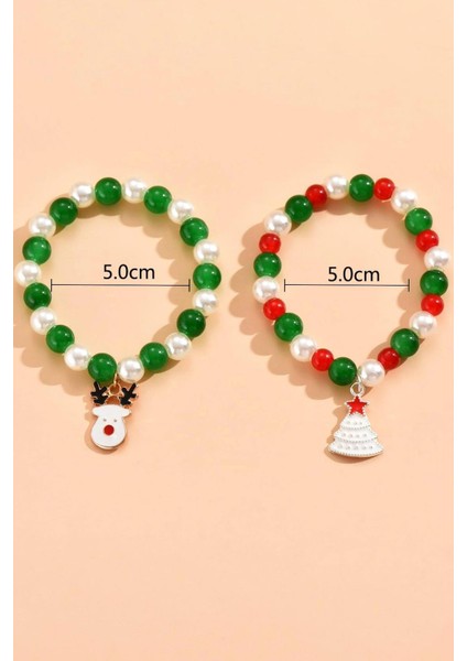 Yılbaşı Ağacı Charm Boncuklu Bileklik 2 Adet fırsatları