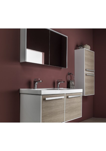 Qube Çift Hazneli Lüx Lavabo - Beyaz 45*100 cm