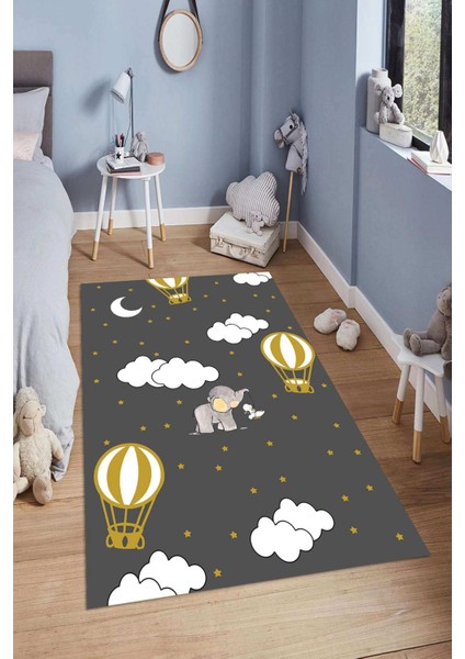 Dijital Baskılı Kaymaz Taban Yıkanabilir Kolay Temizlenir Modern Çocuk Odası Halısı NDÇ-SD-672