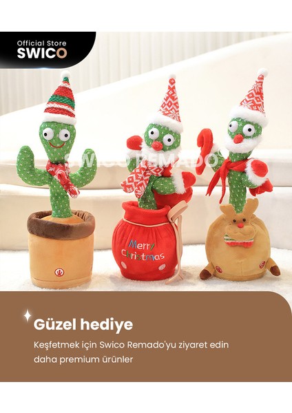 Dans Eden ve Şarkı Söyleyen Kaktüs Noel Peluş Oyuncak - (Yurt Dışından)