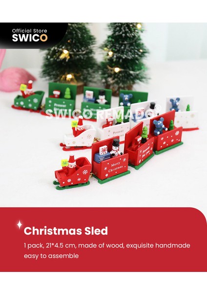 Yaratıcı Noel Dekorasyonu Ahşap Noel Kızağı 1 Adet (Yurt Dışından)