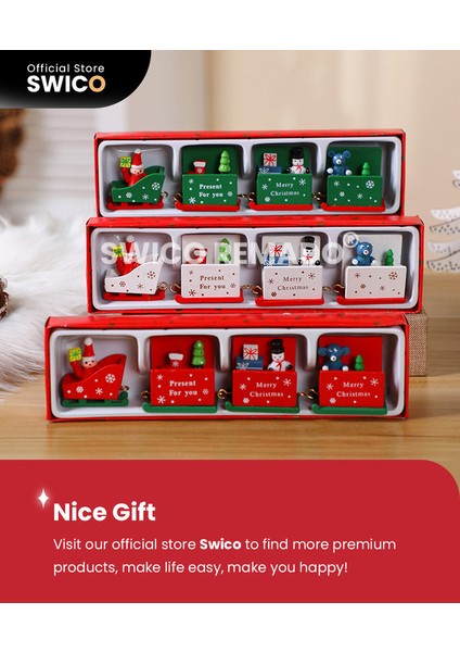 Yaratıcı Noel Dekorasyonu Ahşap Noel Kızağı 1 Adet (Yurt Dışından)