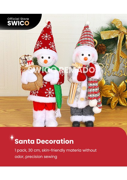 Yaratıcı Noel Dekorasyonu Kardan Adam 30CM (Yurt Dışından)