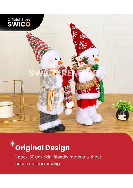 Yaratıcı Noel Dekorasyonu Kardan Adam 30CM (Yurt Dışından)