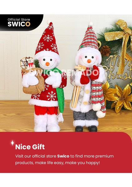 Yaratıcı Noel Dekorasyonu Kardan Adam 30CM (Yurt Dışından)