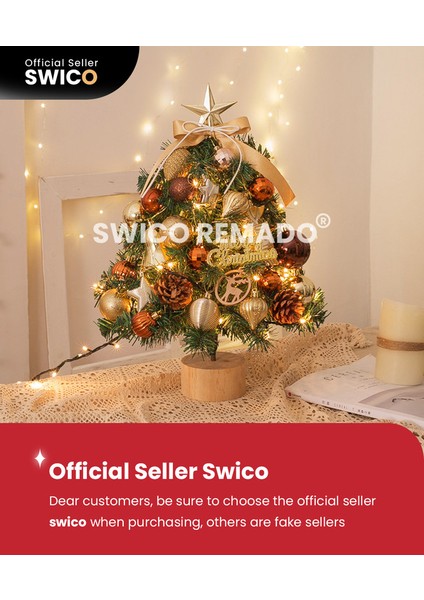 Swico Remado 3 Metre Dize Işıklı Masaüstü Dıy Noel Ağacı (Yurt Dışından)