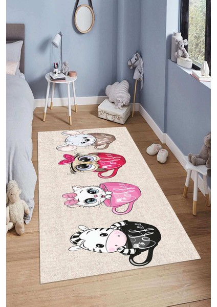 Dijital Baskılı Kaymaz Taban Yıkanabilir Kolay Temizlenir Modern Çocuk Odası Halısı Ndç-Sm-11