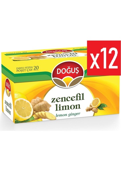Zencefil Limon Çayı 20'li Süzen Poşet 12 Adet
