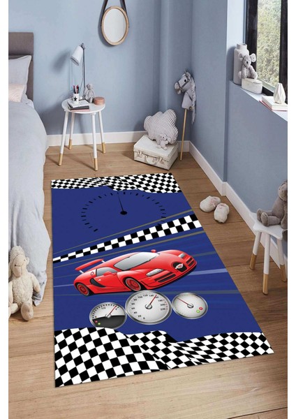 Dijital Baskılı Kaymaz Taban Yıkanabilir Kolay Temizlenir Modern Çocuk Odası Halısı NDÇ-HP-789