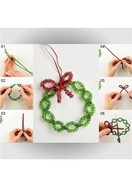 Şönil Renkli Metalik 30 cm Renkli Metalik Tüylü Tel 20'li 1 Paket indirimleri