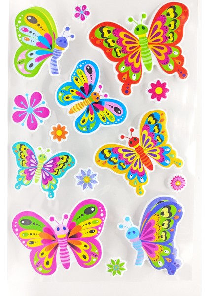 Sticker Kabartmalı A4 Boyutunda Stiker Defter, Planlayıcı Etiket (Lim063) - Kelebek