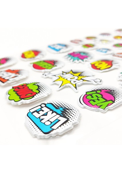 Sticker Kabartmalı A4 Boyutunda Stiker Defter, Planlayıcı Etiket - (Lim111) Omg,wow Simpless