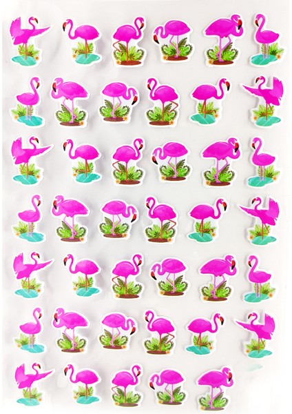 Sticker Kabartmalı A4 Boyutunda Stiker Defter, Planlayıcı Etiket (Lim230) - Flamingo