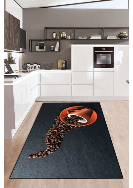 Dijital Baskılı Kaymaz Taban Yıkanabilir Kolay Temizlenir Mutfak Halısı NDM-HT-1551