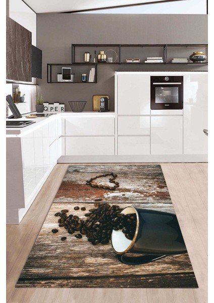 Dijital Baskılı Kaymaz Taban Yıkanabilir Kolay Temizlenir Mutfak Halısı NDM-HT-1553