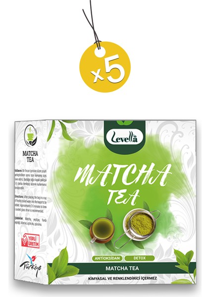 Matcha Çayı Tozu Karışık Bitki Çayı 5 x 100 gr