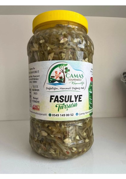 Çamaş Hanımeli Kooperatifi Kıyma Fasulye Turşusu  3 kg